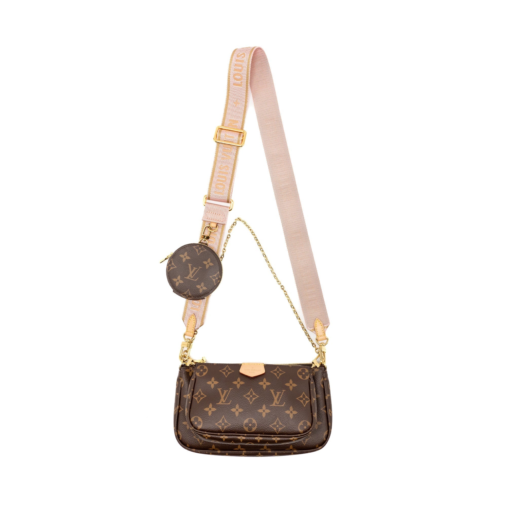 LOUIS VUITTON MULTI POCHETTE MONOGRAM CANVAS ROSE CLAIR GHW