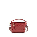 CHANEL SMALL GABRIELLE HOBO BAG WITH HANDLE CALFSKIN RED MULTICOLOUR HARDWARE