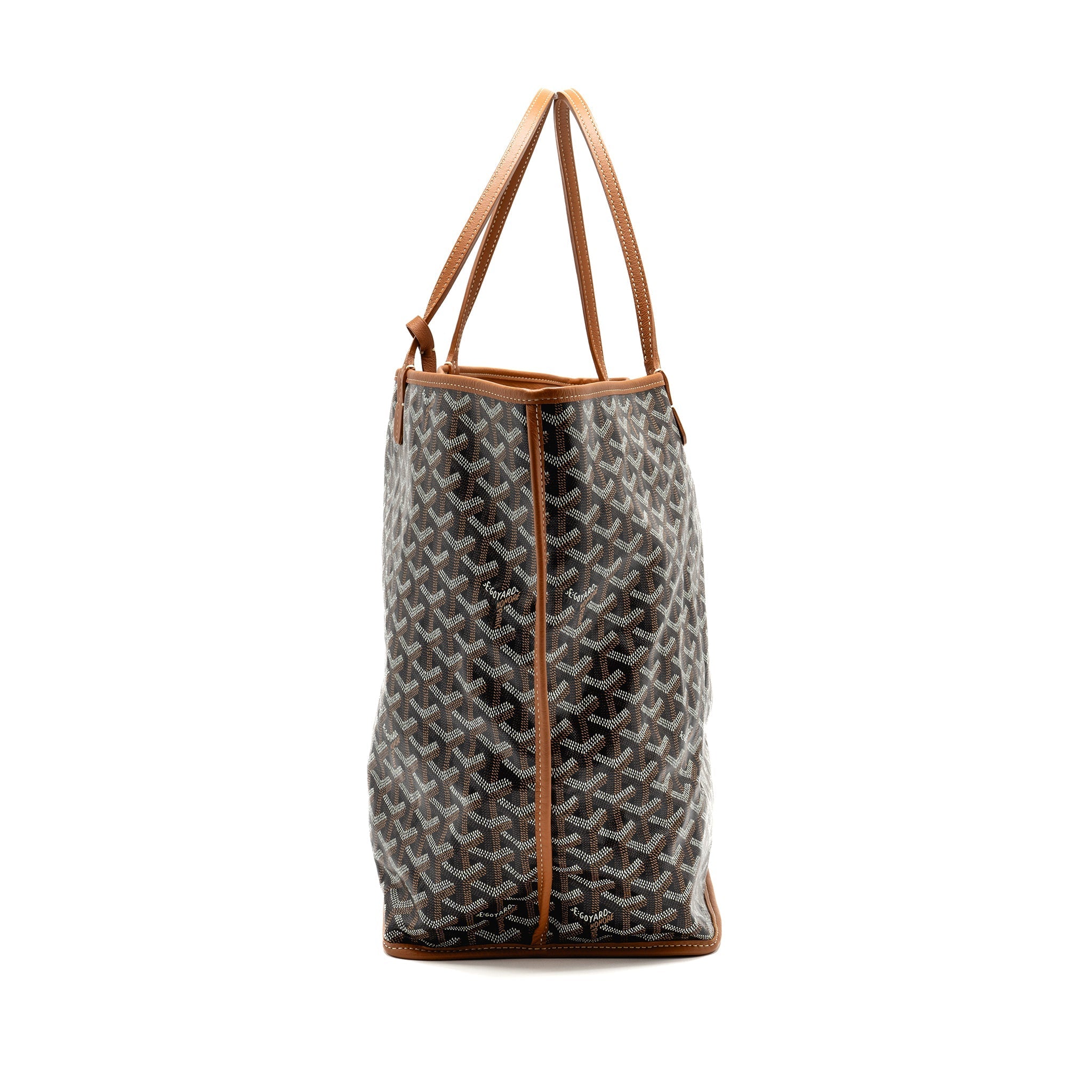 GOYARD ANJOU GM TOTE BAG GOYARDINE CANVAS BROWN/BLACK SHW