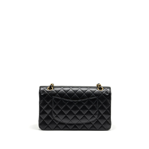 CHANEL MEDIUM CLASSIC DOUBLE FLAP BAG CAVIAR BLACK GHW (MICROCHIP)