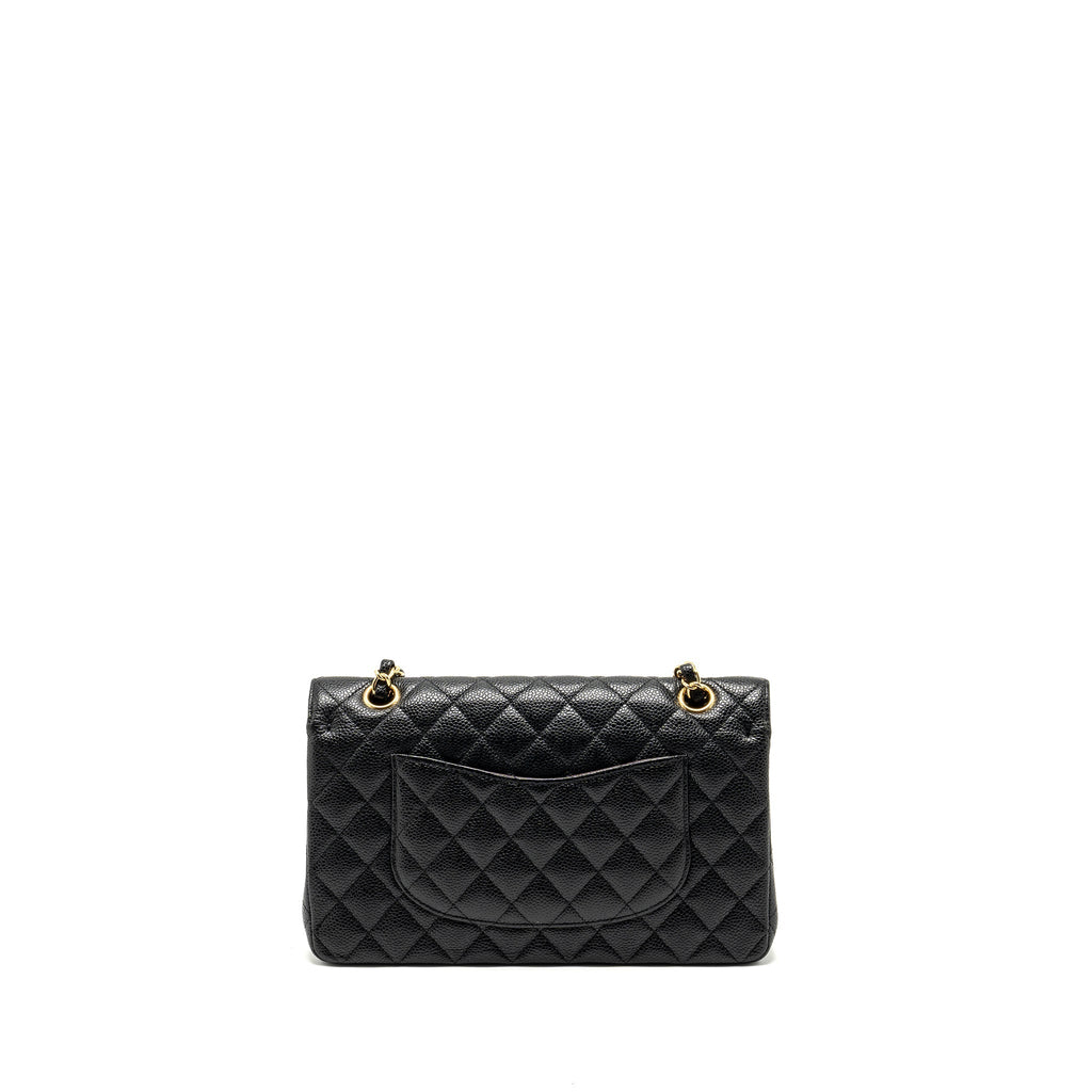 CHANEL MEDIUM CLASSIC DOUBLE FLAP BAG CAVIAR BLACK GHW