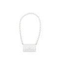 CHANEL GIANT PEARL CHAIN MINI FLAP BAG LAMBSKIN WHITE SHW