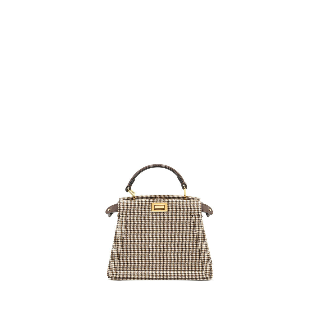 FENDI PEEKABOO ISEEU PETITE MINI FABRIC BROWN MULTICOLOUR LGHW