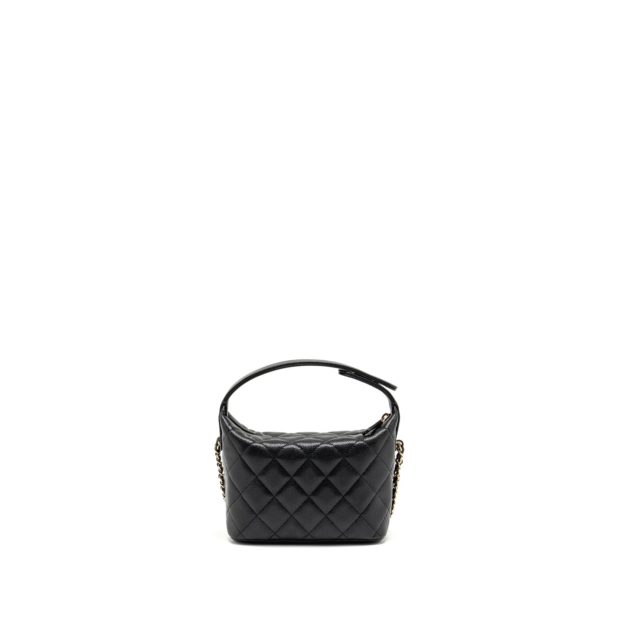 CHANEL 25C QUILTED HOBO BAG CAVIAR BLACK GHW (MICROCHIP)