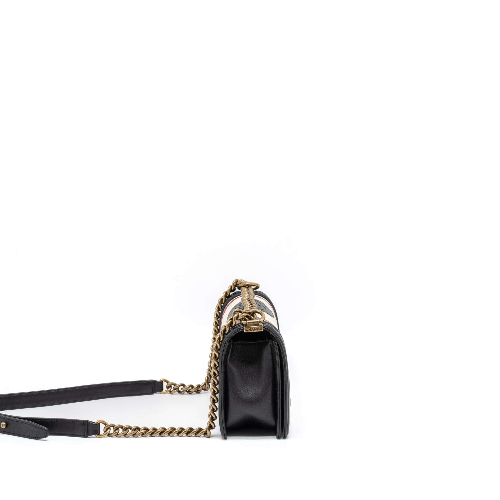 CHANEL MEDIUM BOY BAG LAMBSKIN MULTICOLOUR RUTHENIUM MULTICOLOUR HARDWARE