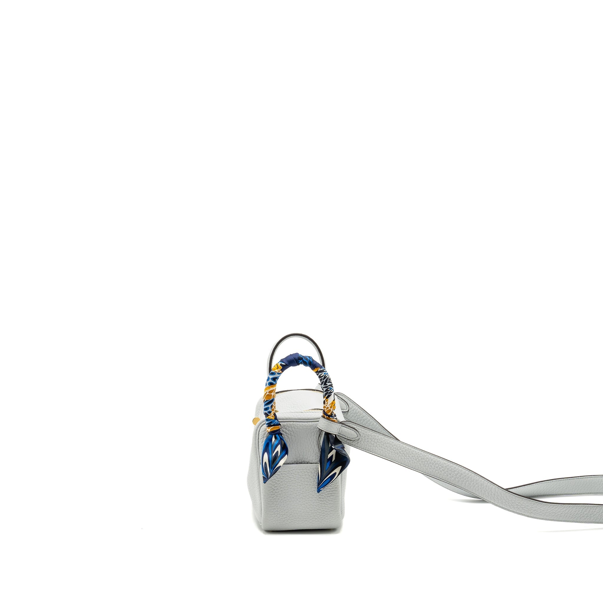 HERMES MINI LINDY CLEMENCE BLEU PALE GHW