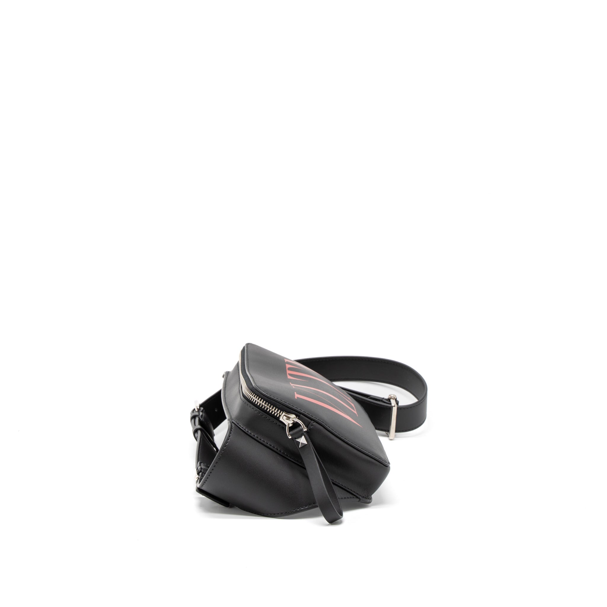 VALENTINO VLTN PRINT BELT BAG CALFSKIN BLACK/RED SHW