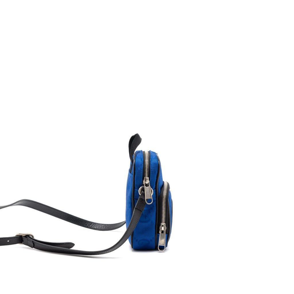 GUCCI OFF THE GRID MINI CROSSBODY BAG FABRIC/LEATHER BLUE/MULTICOLOUR SHW