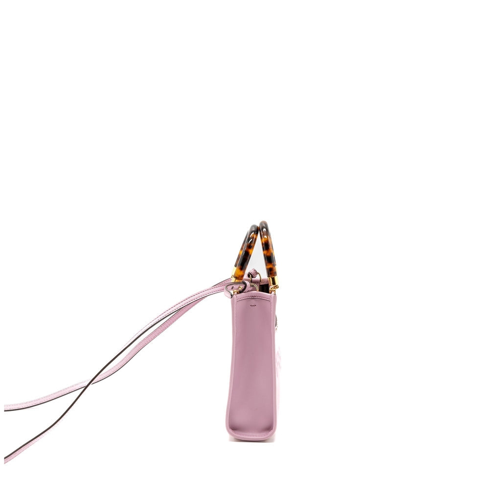 FENDI MINI SUNSHINE SHOPPER BAG LEATHER PINK GHW