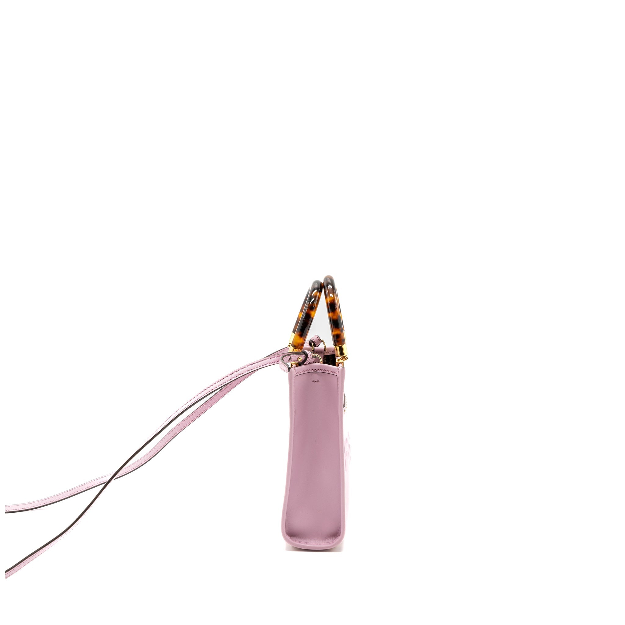 FENDI MINI SUNSHINE SHOPPER BAG LEATHER PINK GHW