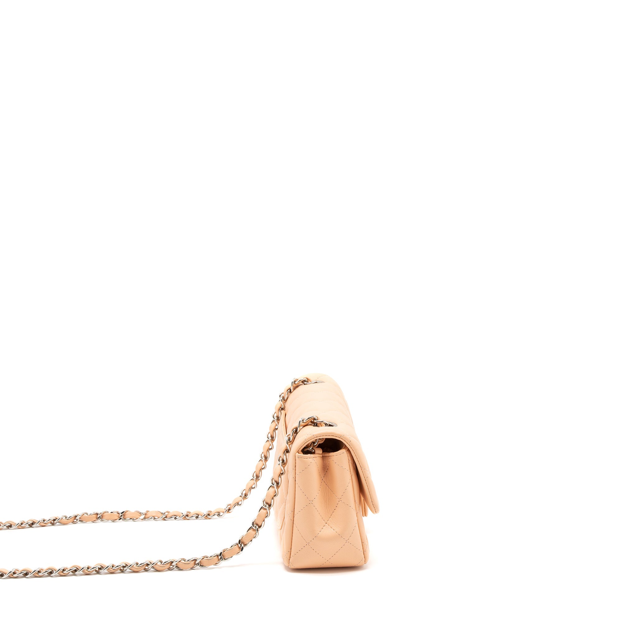 CHANEL MINI RECTANGULAR FLAP BAG LAMBSKIN PINK SHW
