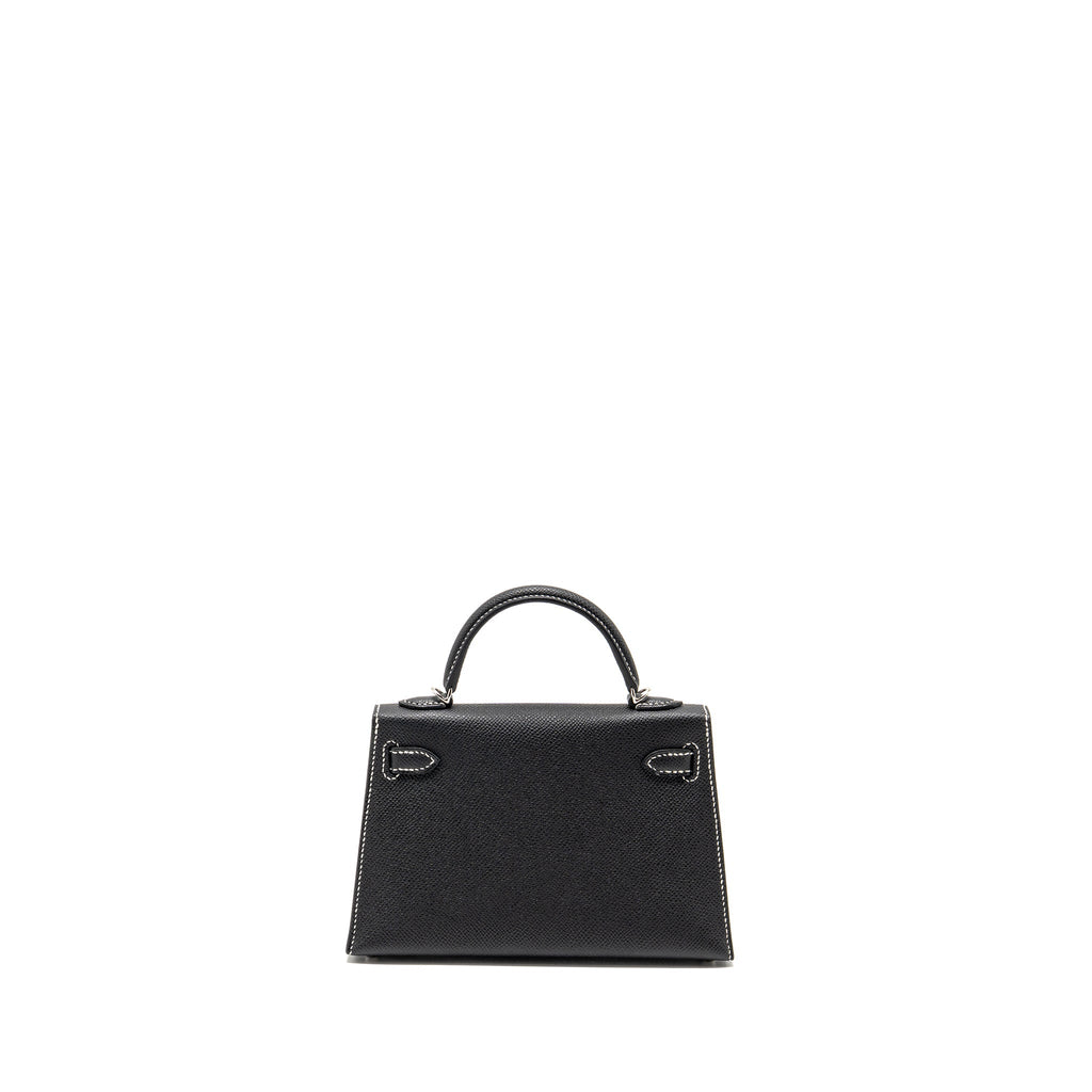 HERMES MINI KELLY II SPECIAL ORDER EPSOM BLACK/LIME SHW