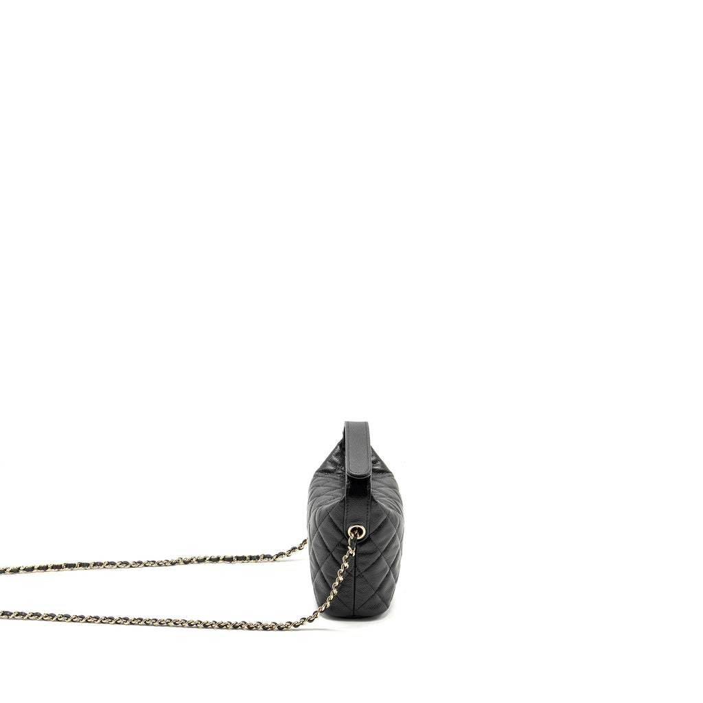 CHANEL 25C QUILTED HOBO BAG CAVIAR BLACK LGHW (MICROCHIP)