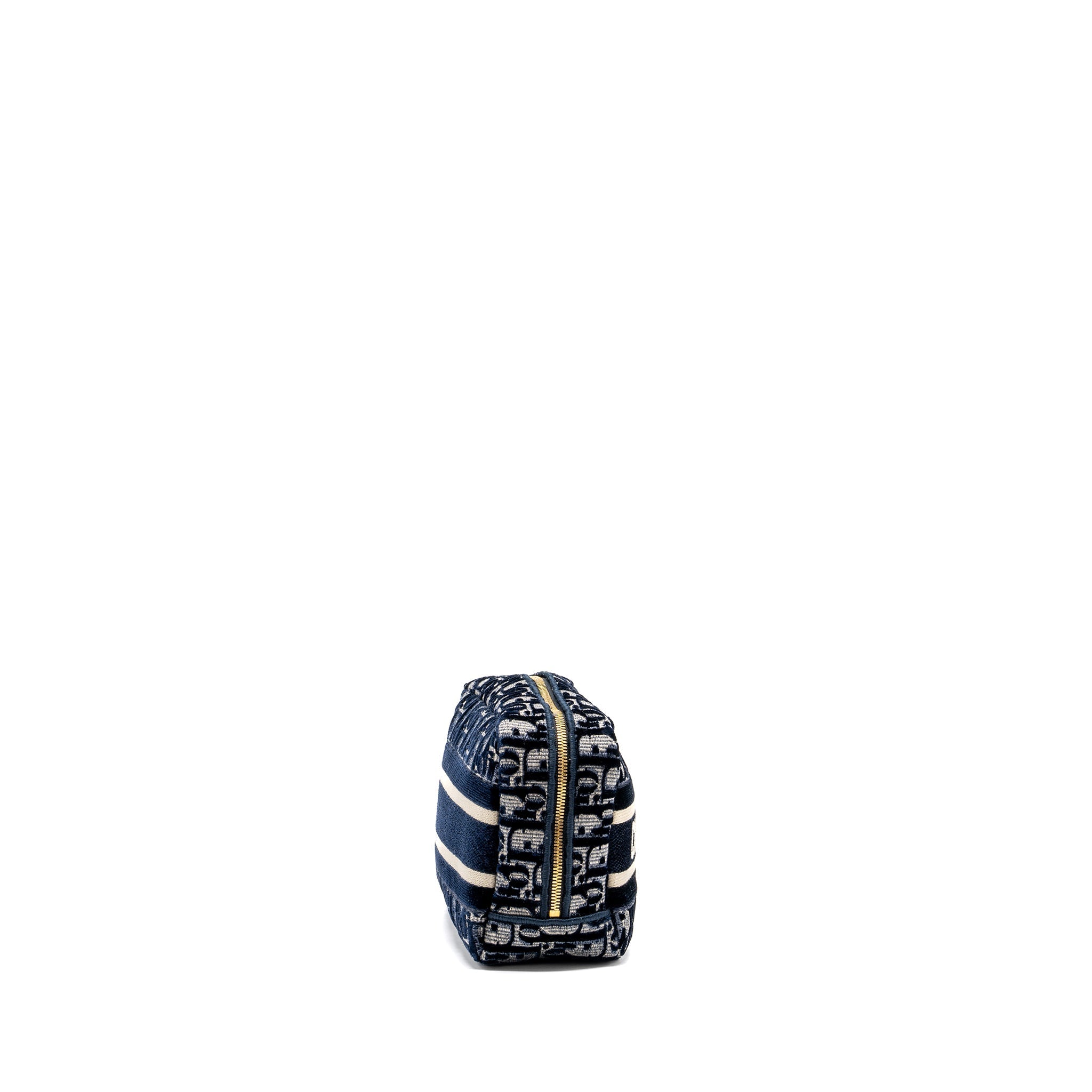 DIOR BEAUTY POUCH BLUE DIOR OBLIQUE JACQUARD/VELVET GHW