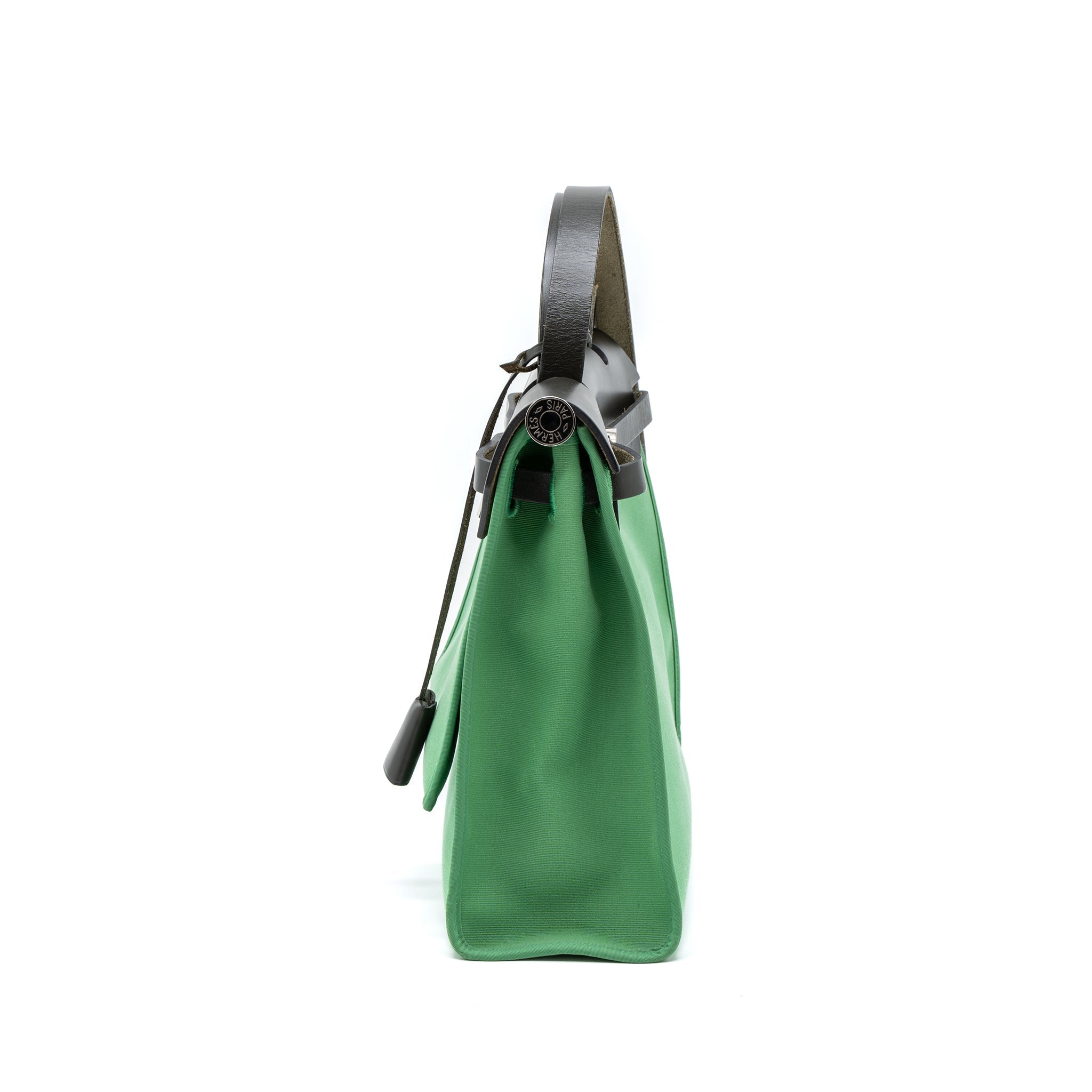 HERMES HERBAG 31 ZIP BAG CACHE HUNTER/CANVAS GREEN SHW