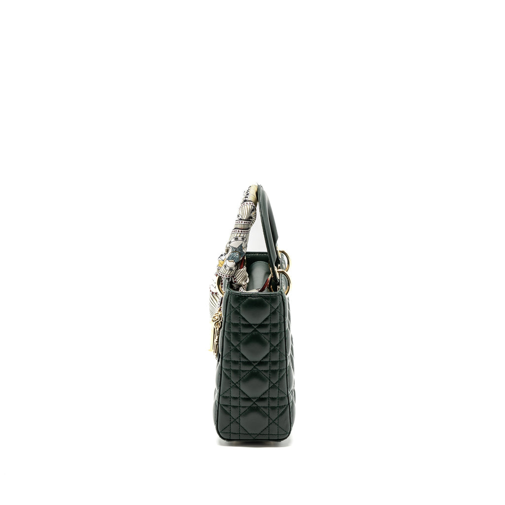 DIOR SMALL LADY DIOR MY ABC DIOR BAG LAMBSKIN DARK GREEN LGHW