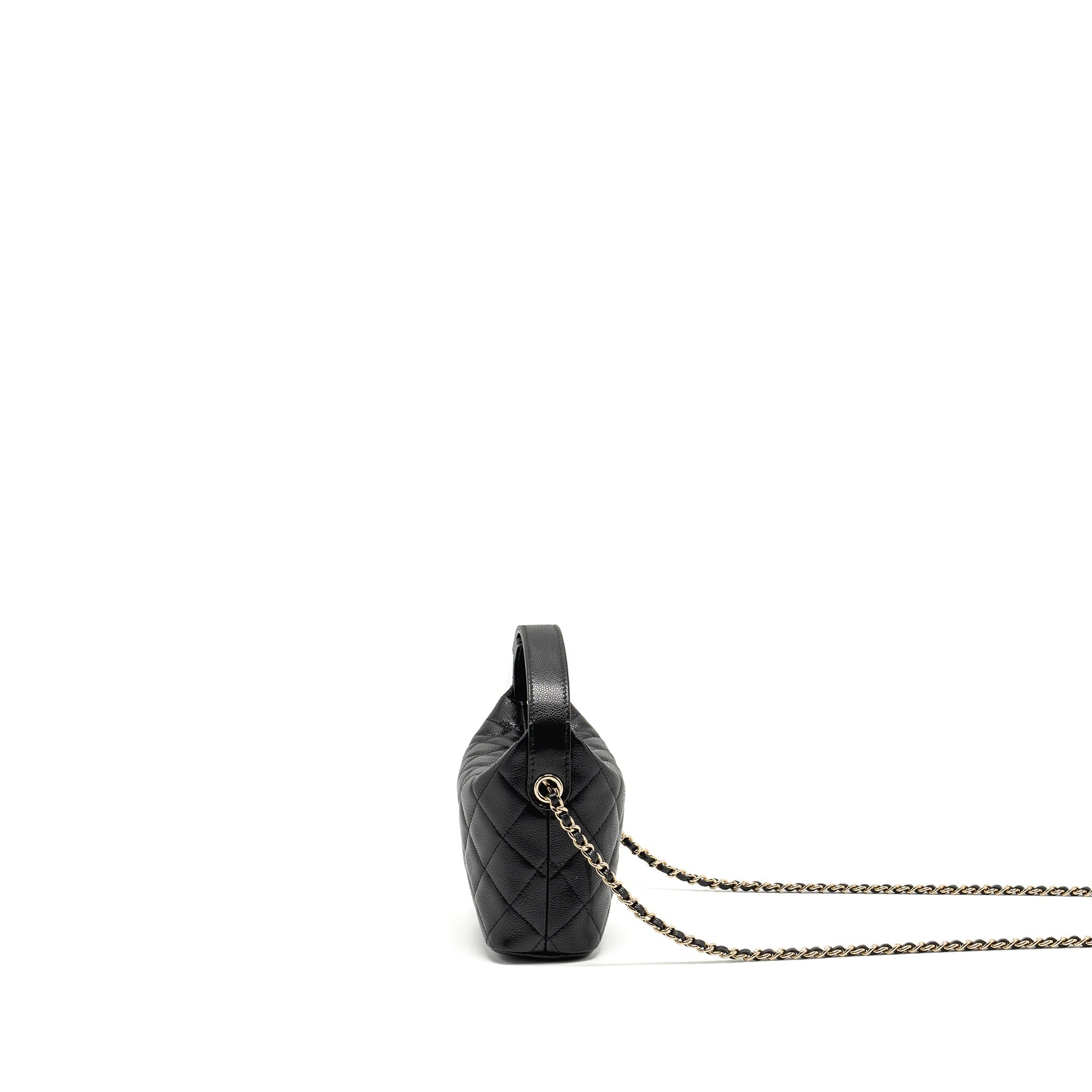 CHANEL 25C QUILTED HOBO BAG CAVIAR BLACK GHW (MICROCHIP)