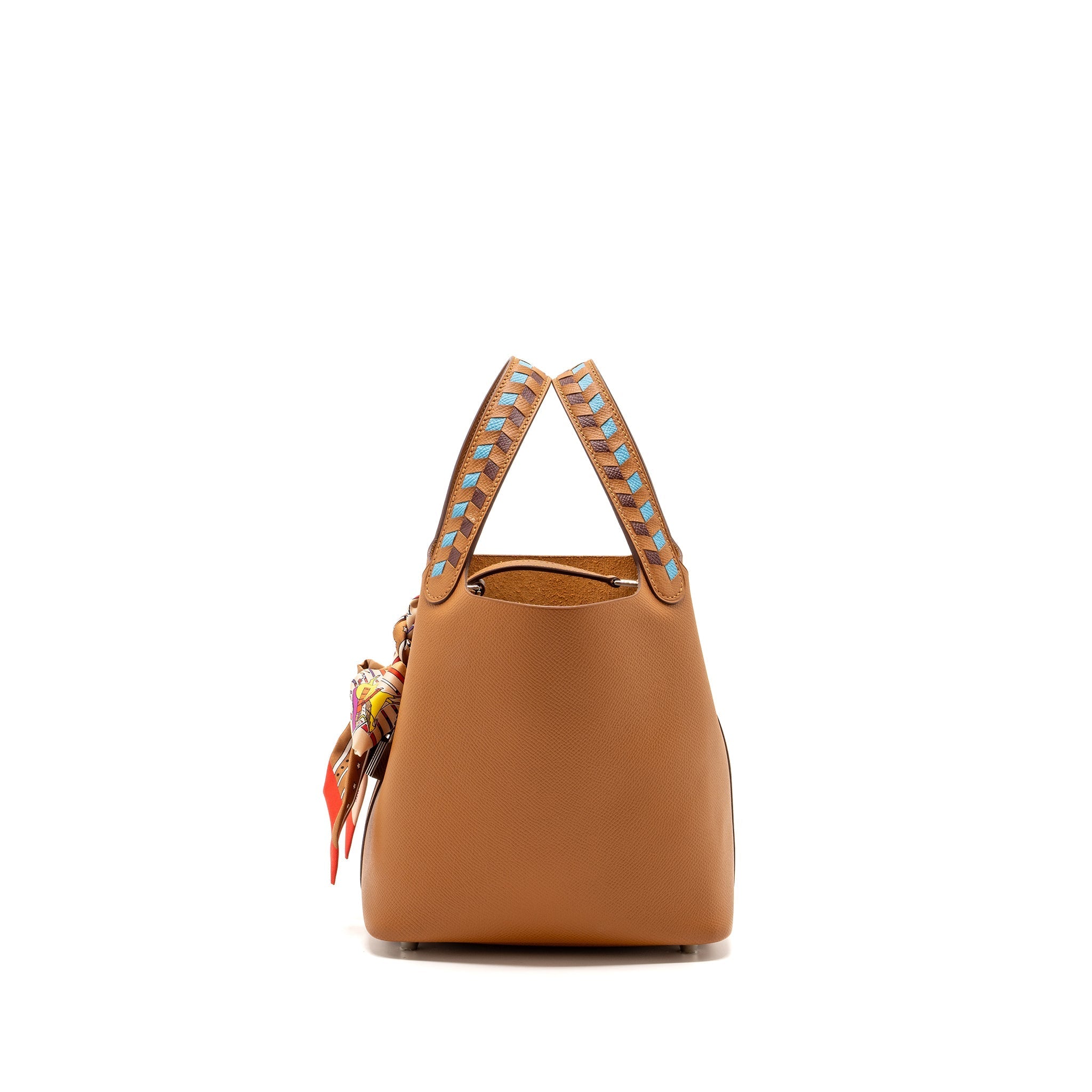 HERMES PICOTIN 18 LOCK BAG EPSOM GOLD / BLUE NORD / ROUGE H SHW