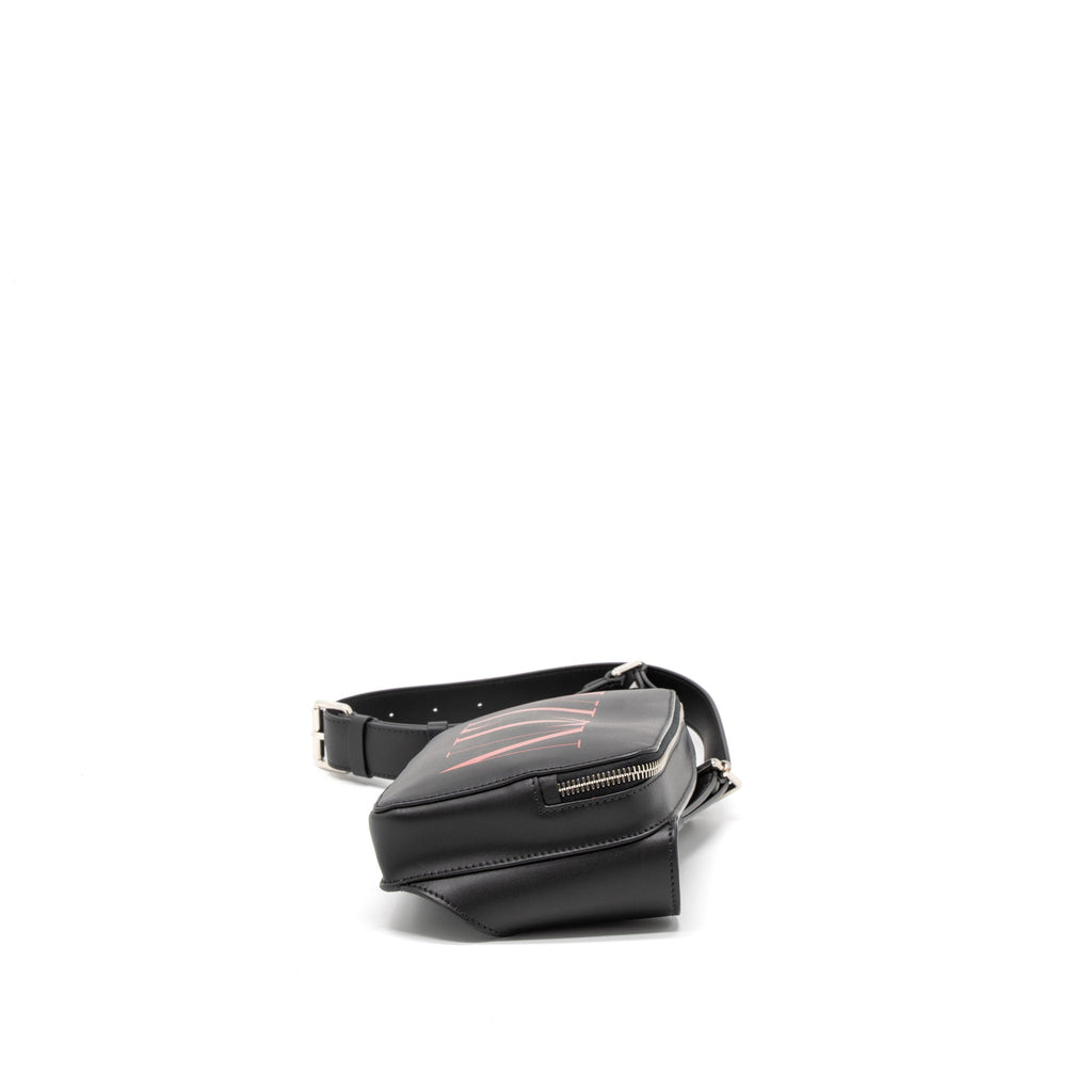 VALENTINO VLTN PRINT BELT BAG CALFSKIN BLACK/RED SHW
