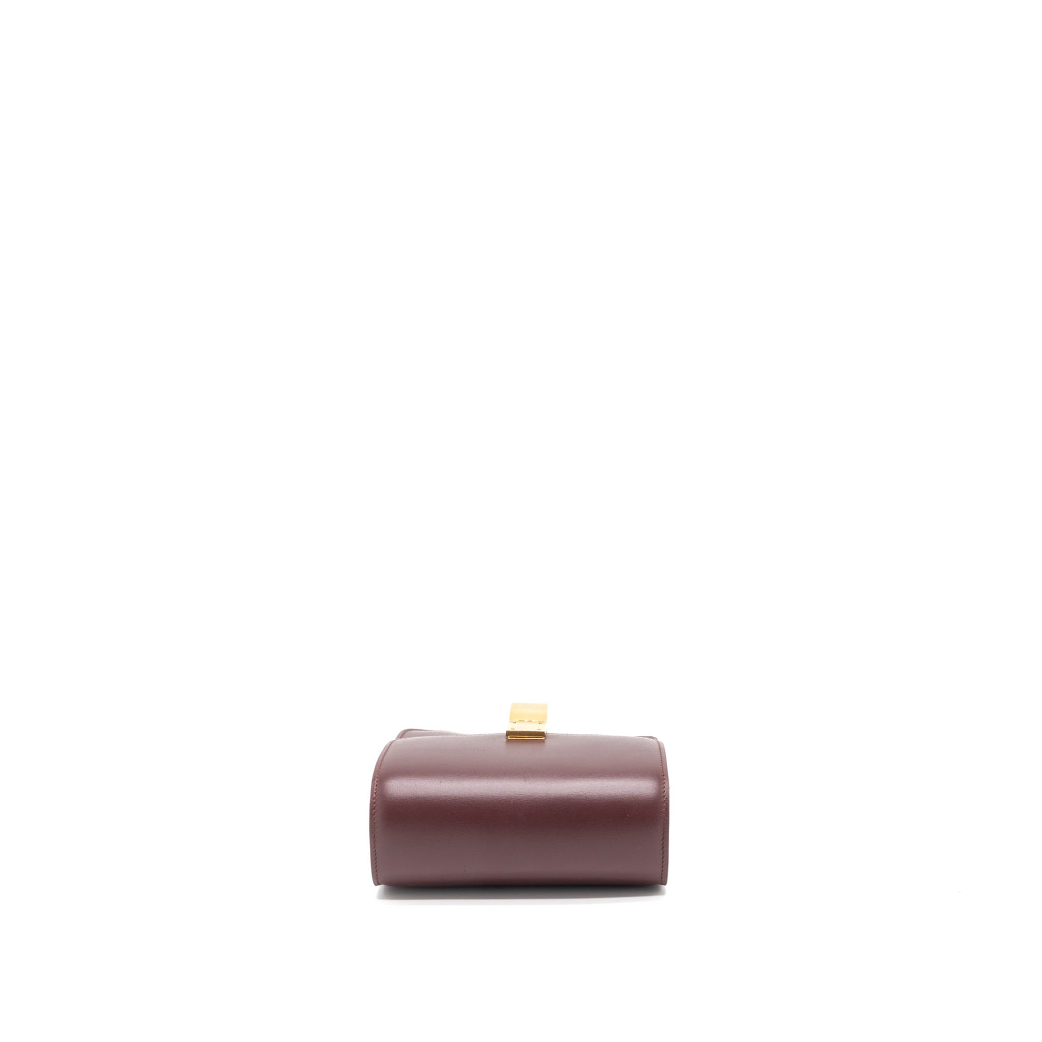 CELINE MINI BOX CALFSKIN BURGUNDY BRUSHED GHW