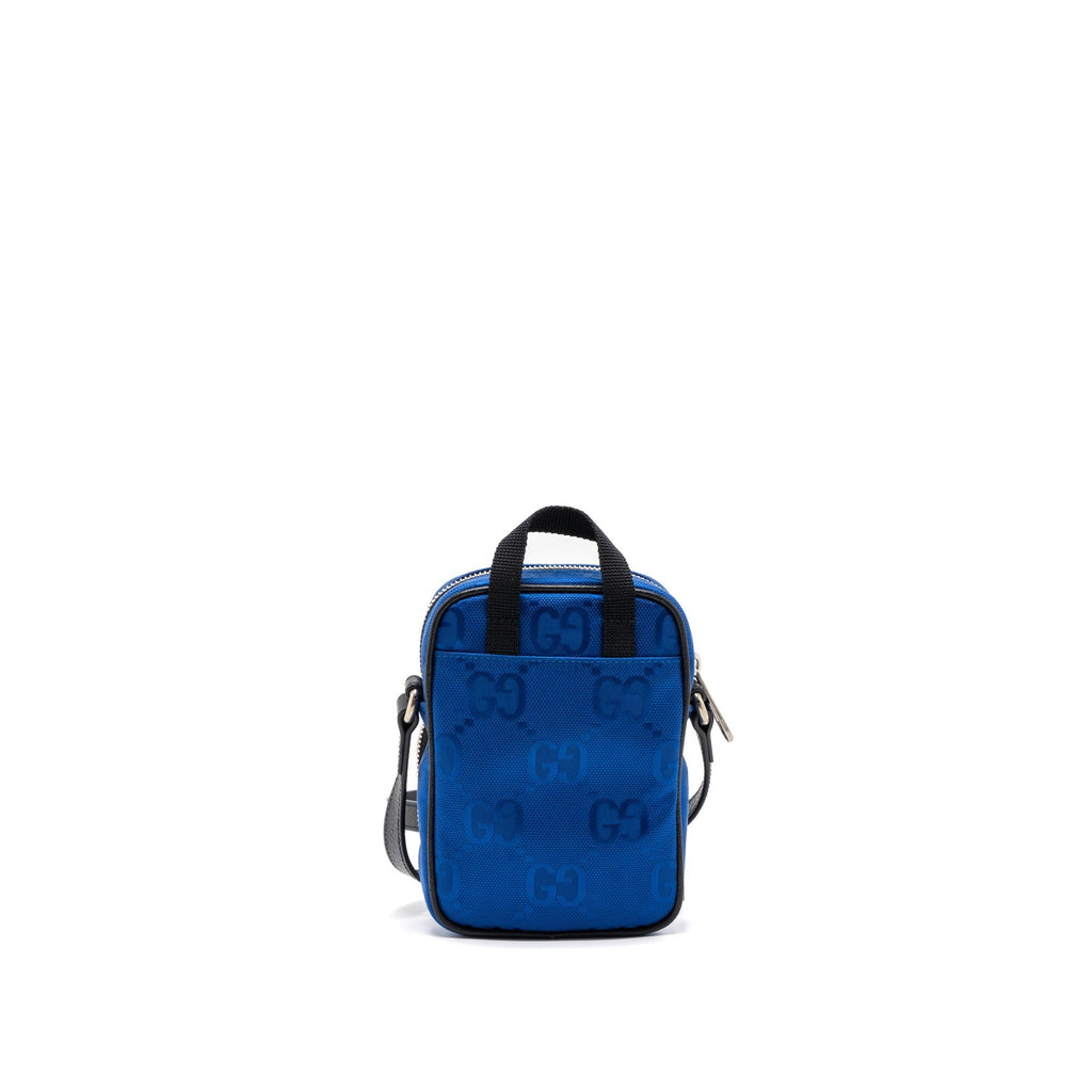GUCCI OFF THE GRID MINI CROSSBODY BAG FABRIC/LEATHER BLUE/MULTICOLOUR SHW
