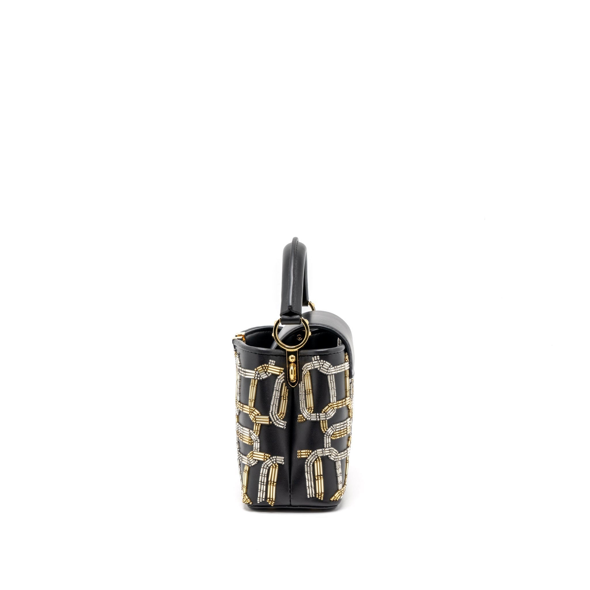 LOUIS VUITTON CAPUCINES BB 21FW LIMITED EDITION CALFSKIN BLACK/MULTICOLOUR GHW