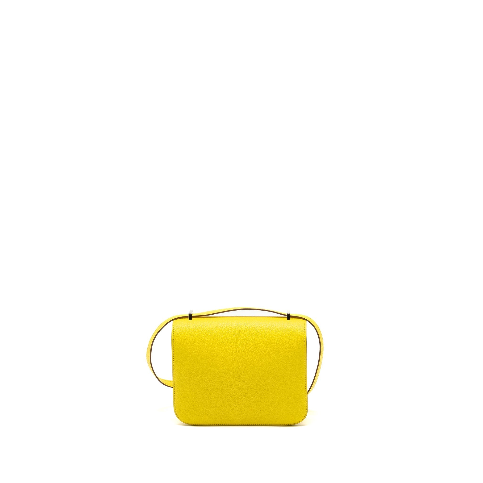 HERMES MINI CONSTANCE CHEVRE MYSORE JAUNE CITRON SHW