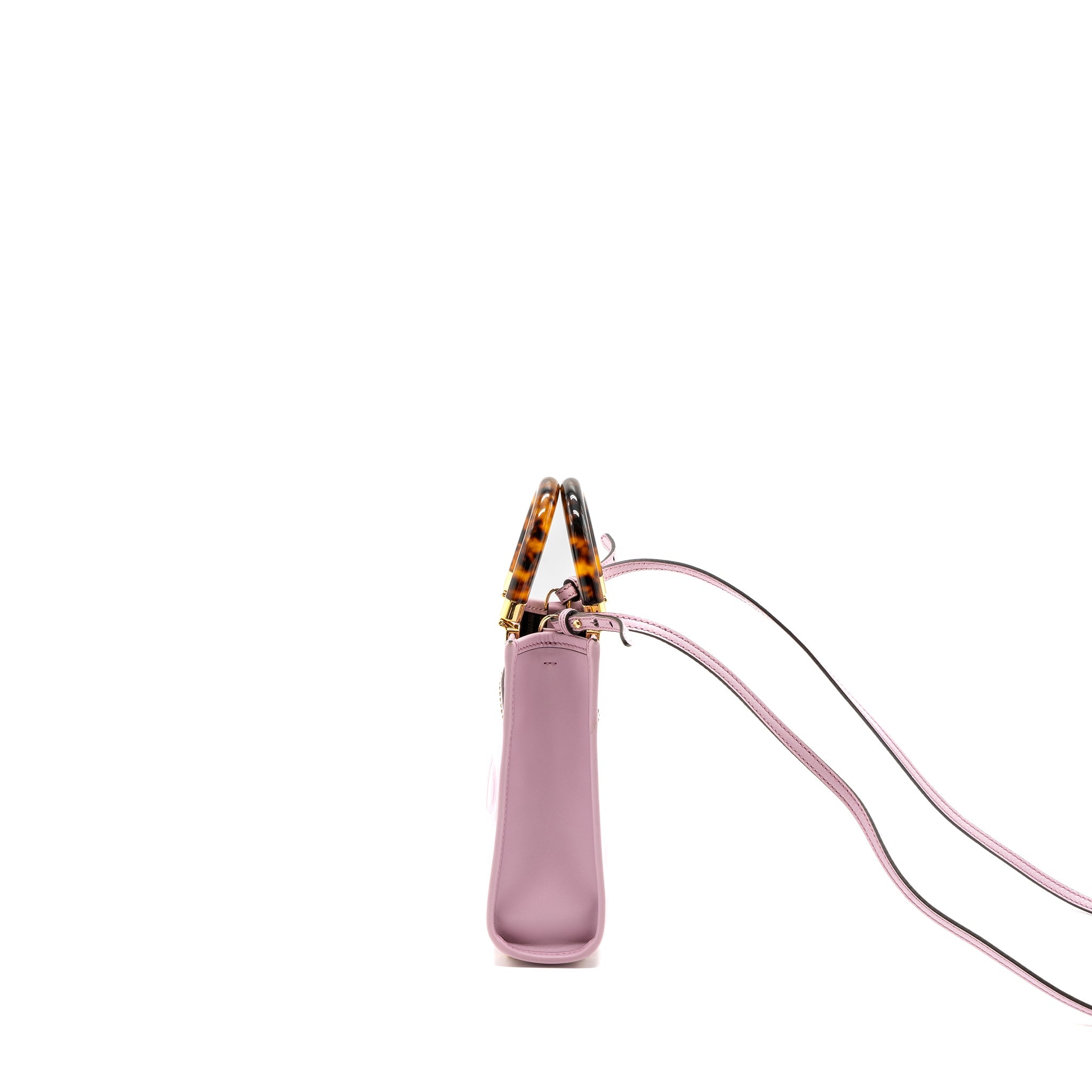 FENDI MINI SUNSHINE SHOPPER BAG LEATHER PINK GHW