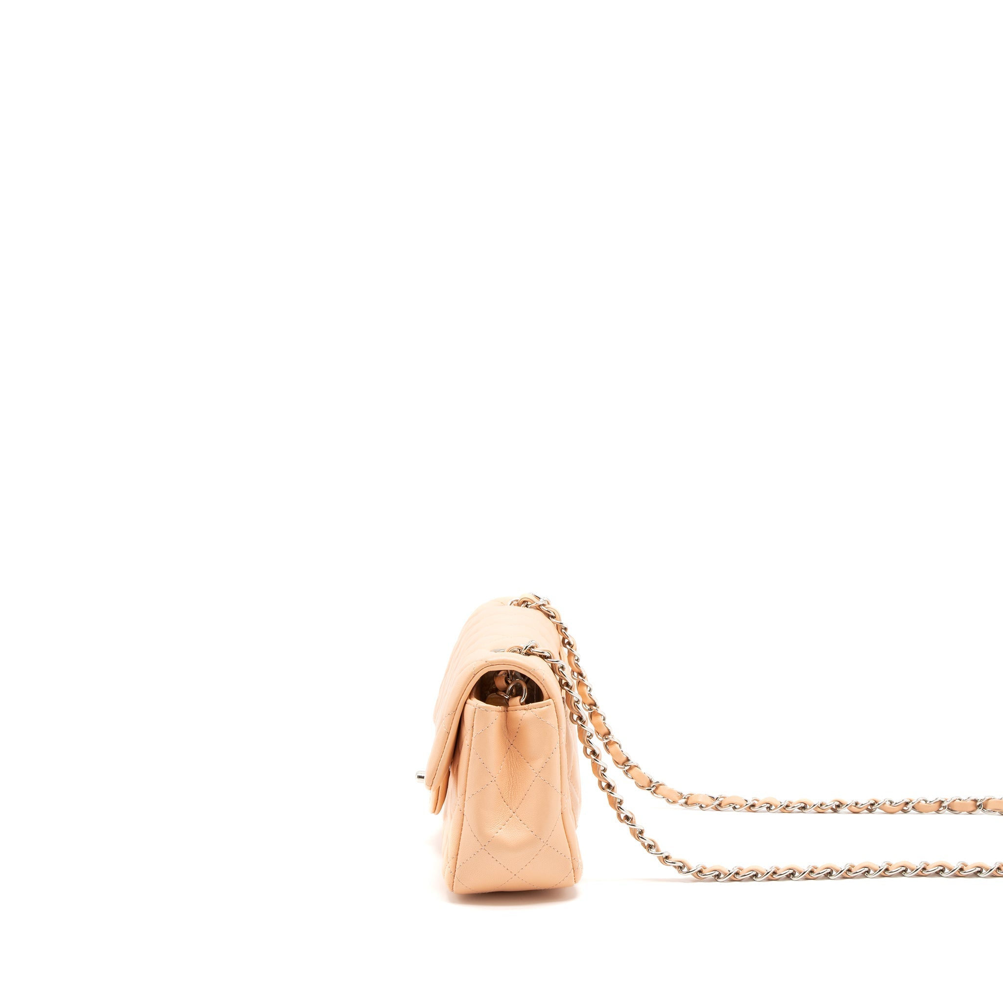 CHANEL MINI RECTANGULAR FLAP BAG LAMBSKIN PINK SHW
