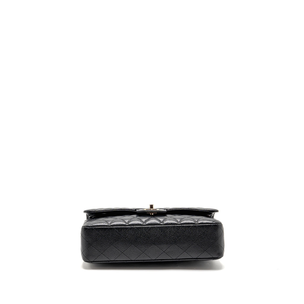 CHANEL MEDIUM CLASSIC DOUBLE FLAP BAG CAVIAR BLACK SHW