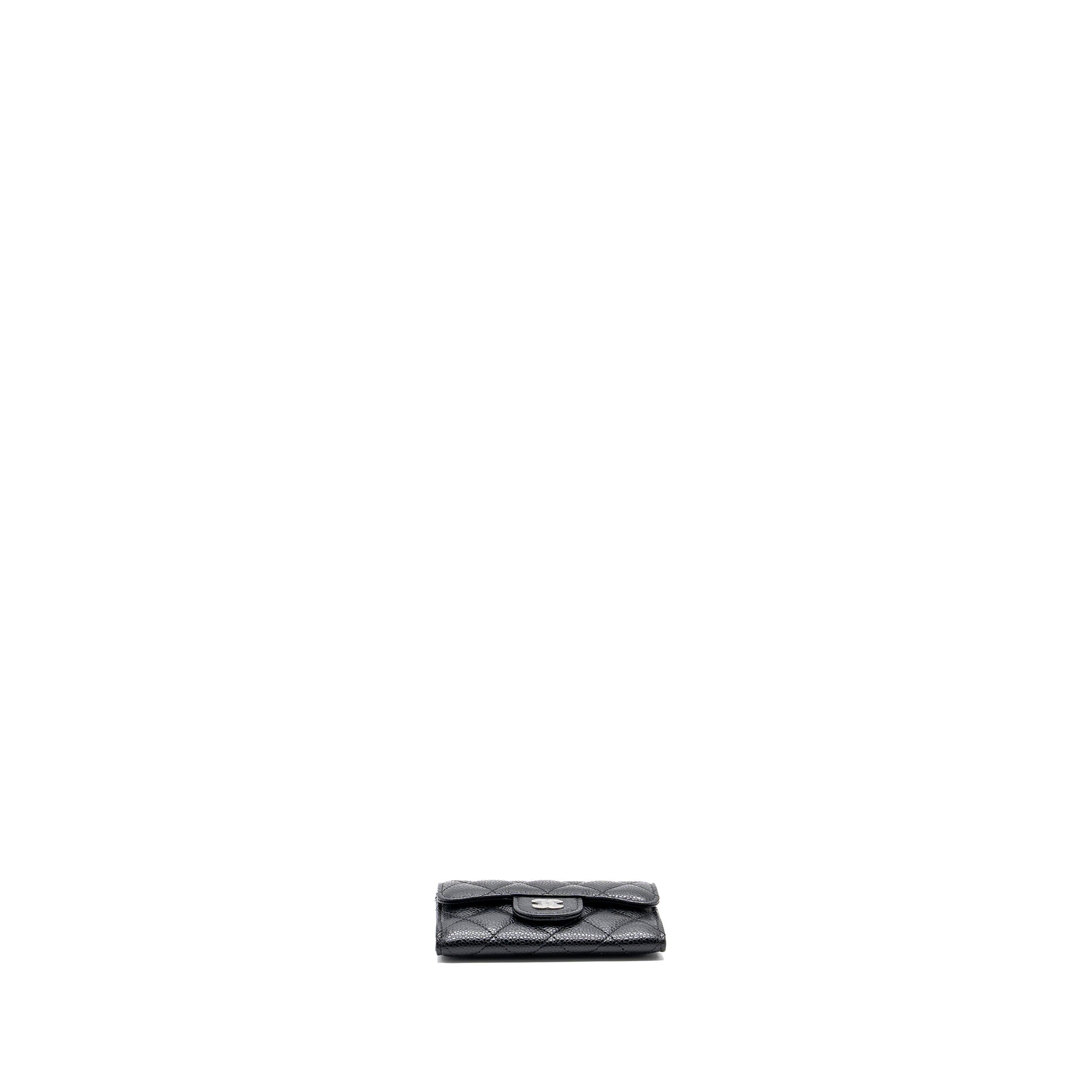 CHANEL CLASSIC FLAP CARD HOLDER CAVIAR BLACK SHW (MICROCHIP)