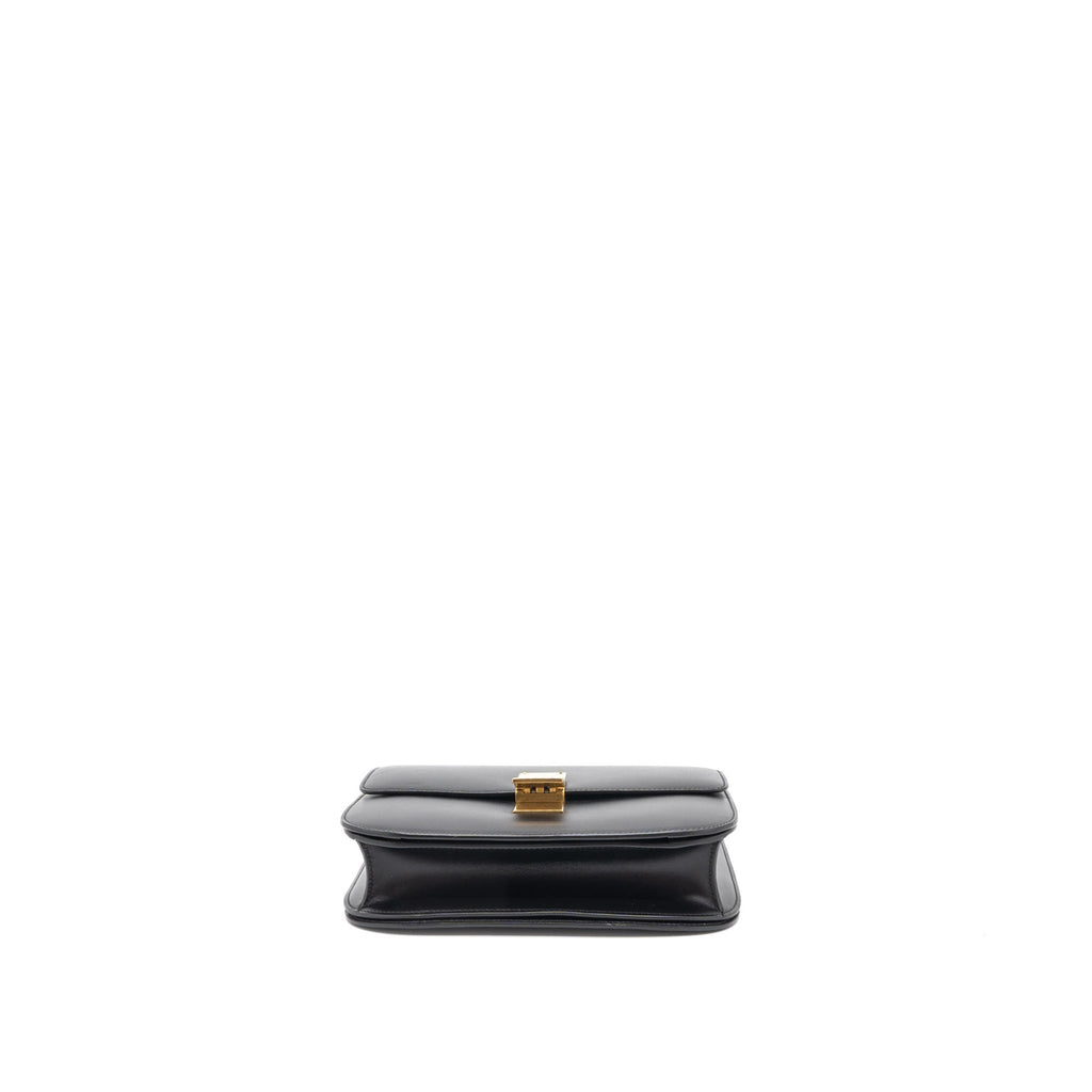 CELINE MEDIUM CLASSIC BOX CALFSKIN BLACK BRUSHED GHW