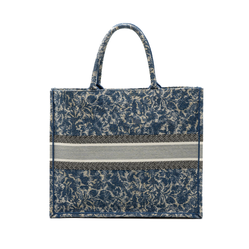 DIOR LARGE BOOK TOTE LIMITED PRINT CANVAS BLUE/ GREY/ MULTICOLOUR