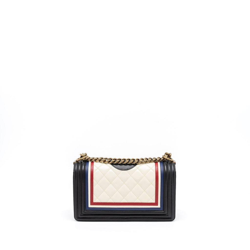 CHANEL MEDIUM BOY BAG LAMBSKIN MULTICOLOUR RUTHENIUM MULTICOLOUR HARDWARE