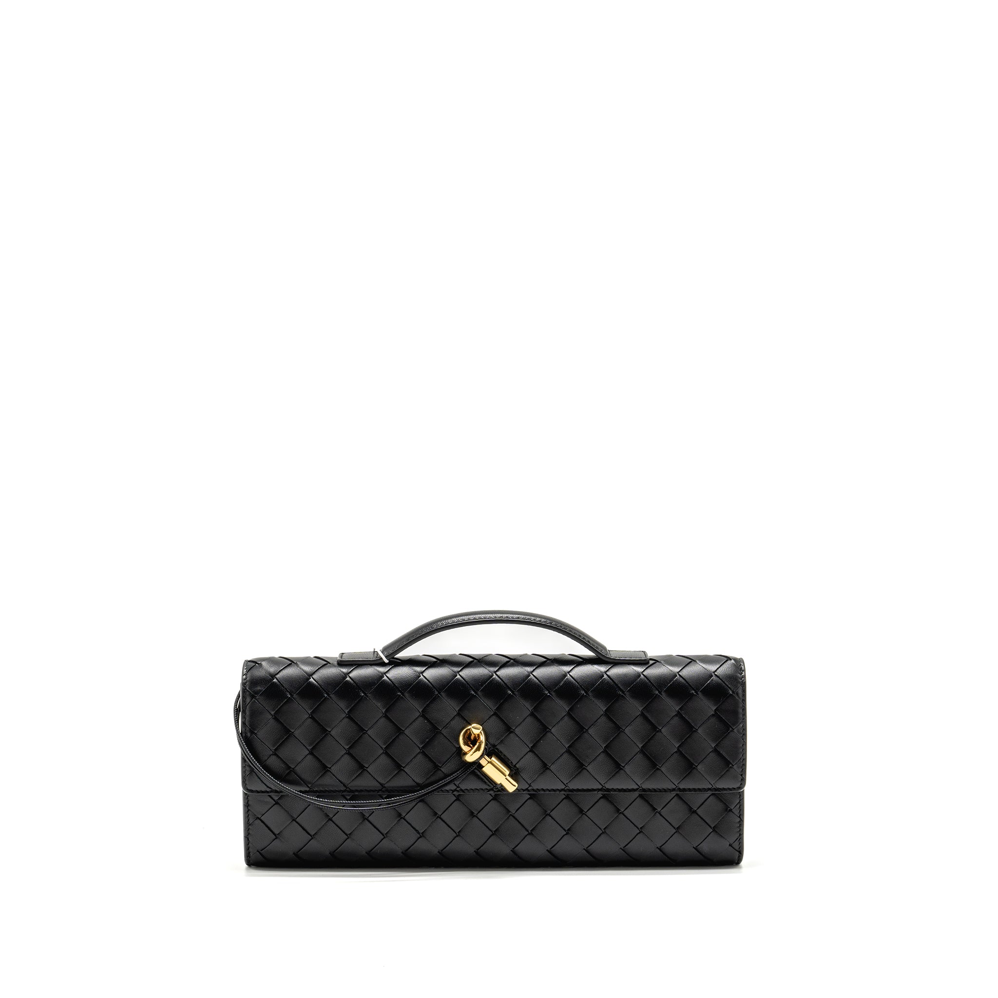 BOTTEGA VENETA ANDIAMO CLUTCH LAMBSKIN BLACK GHW