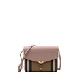 BURBERRY HOUSE CHECK CROSSBODY BAG CANVAS / CALFSKIN LEATHER MULTICOLOR LIGHT PINK GHW