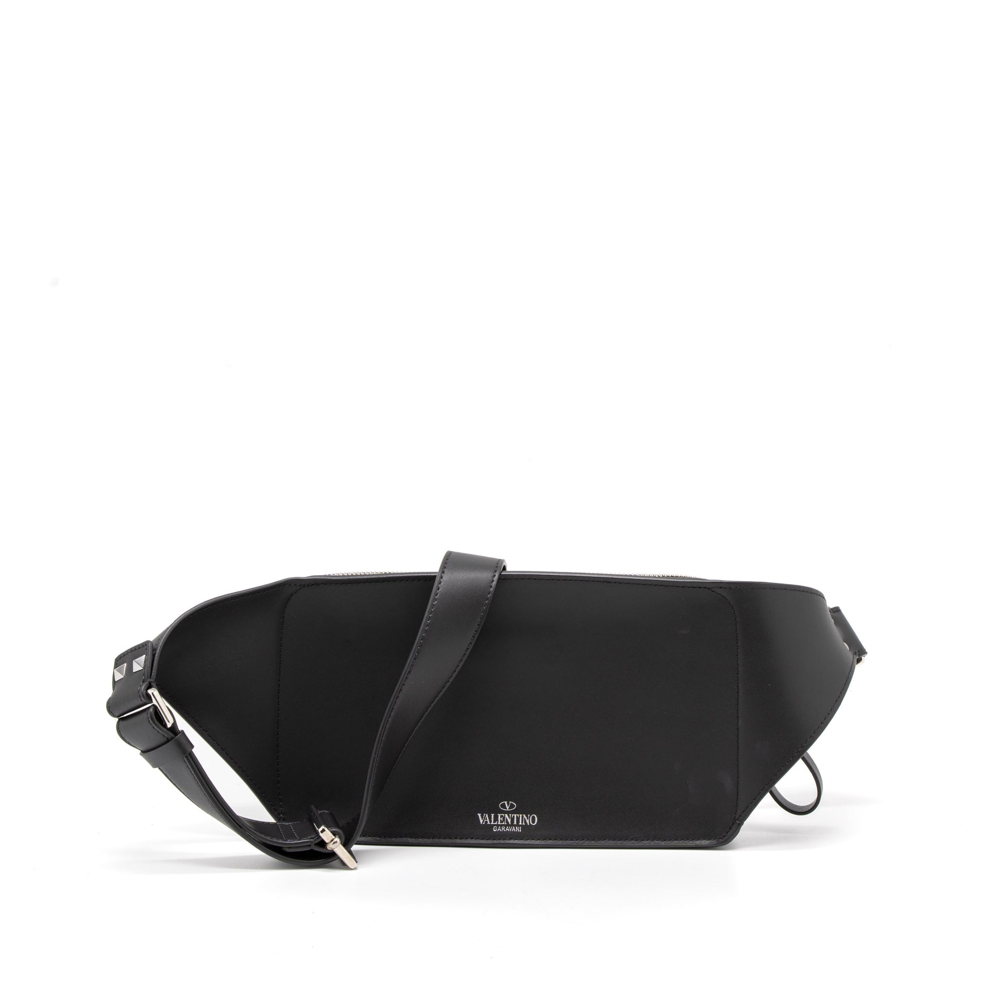 VALENTINO VLTN PRINT BELT BAG CALFSKIN BLACK/RED SHW