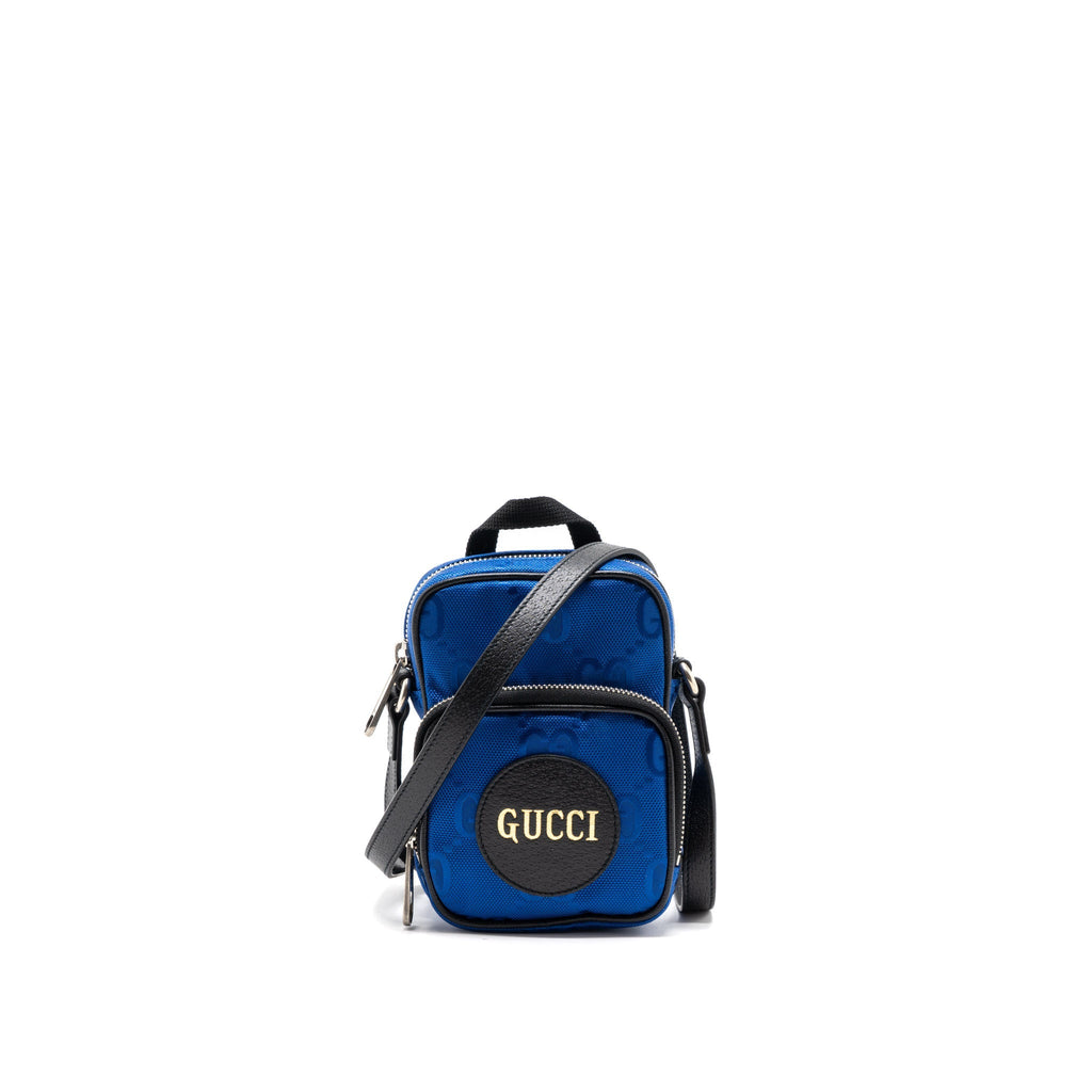 GUCCI OFF THE GRID MINI CROSSBODY BAG FABRIC/LEATHER BLUE/MULTICOLOUR SHW