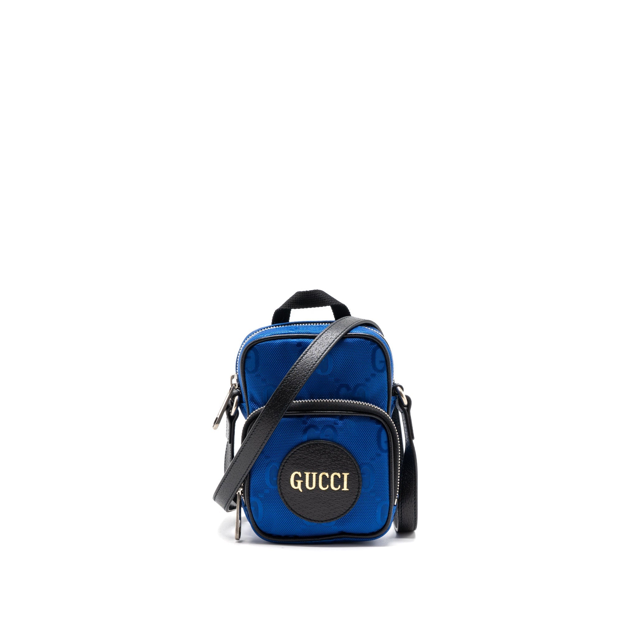 GUCCI OFF THE GRID MINI CROSSBODY BAG FABRIC/LEATHER BLUE/MULTICOLOUR SHW