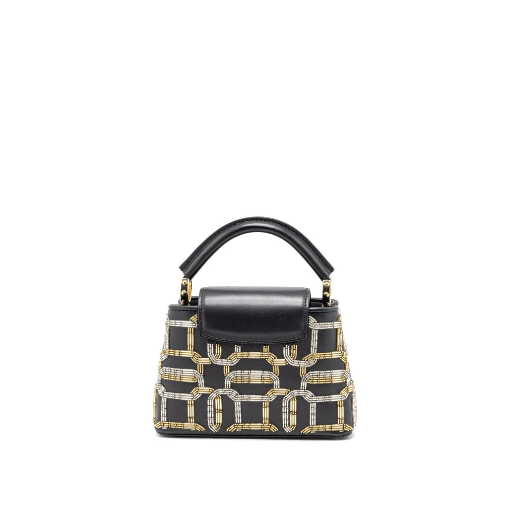LOUIS VUITTON CAPUCINES BB 21FW LIMITED EDITION CALFSKIN BLACK/MULTICOLOUR GHW