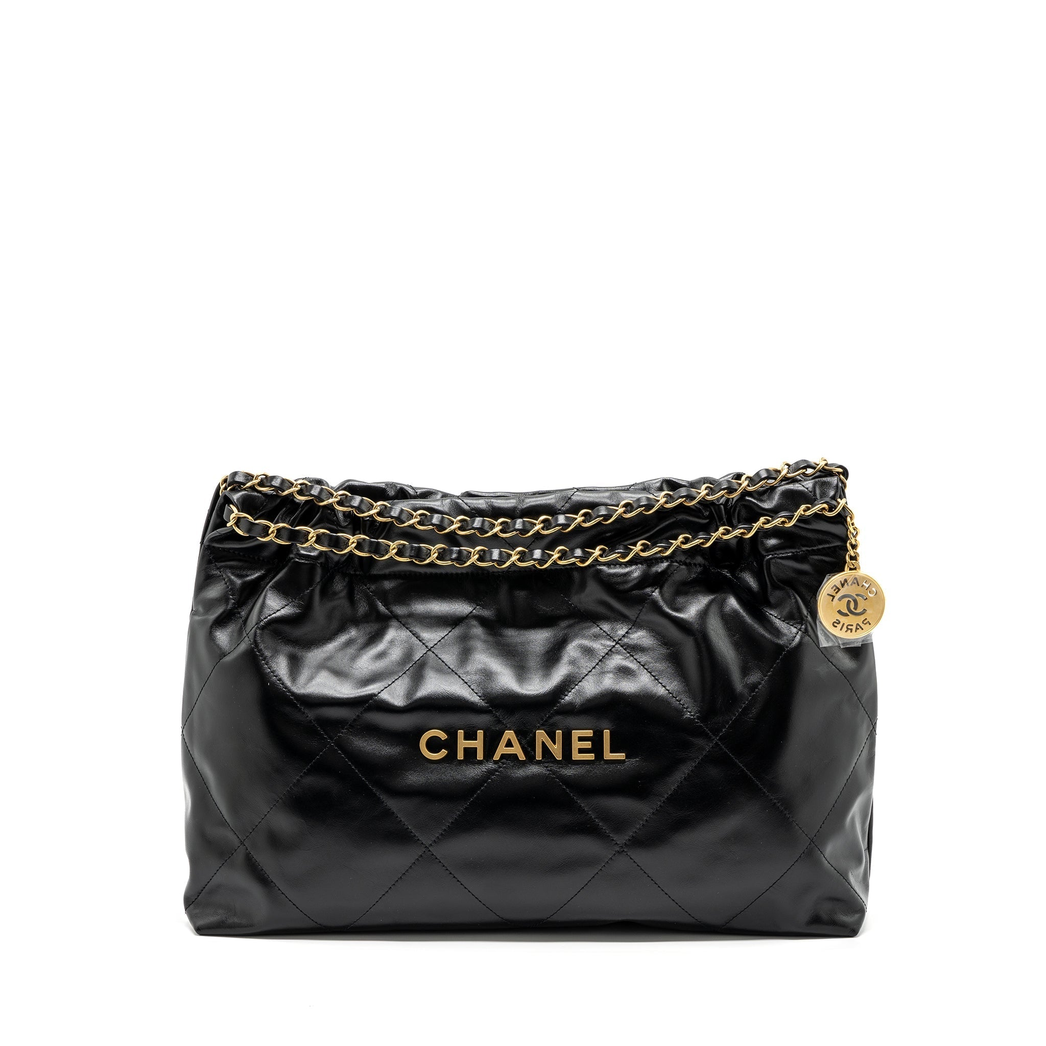 CHANEL 24C 22 BAG CALFSKIN BLACK GHW (MICROCHIP)