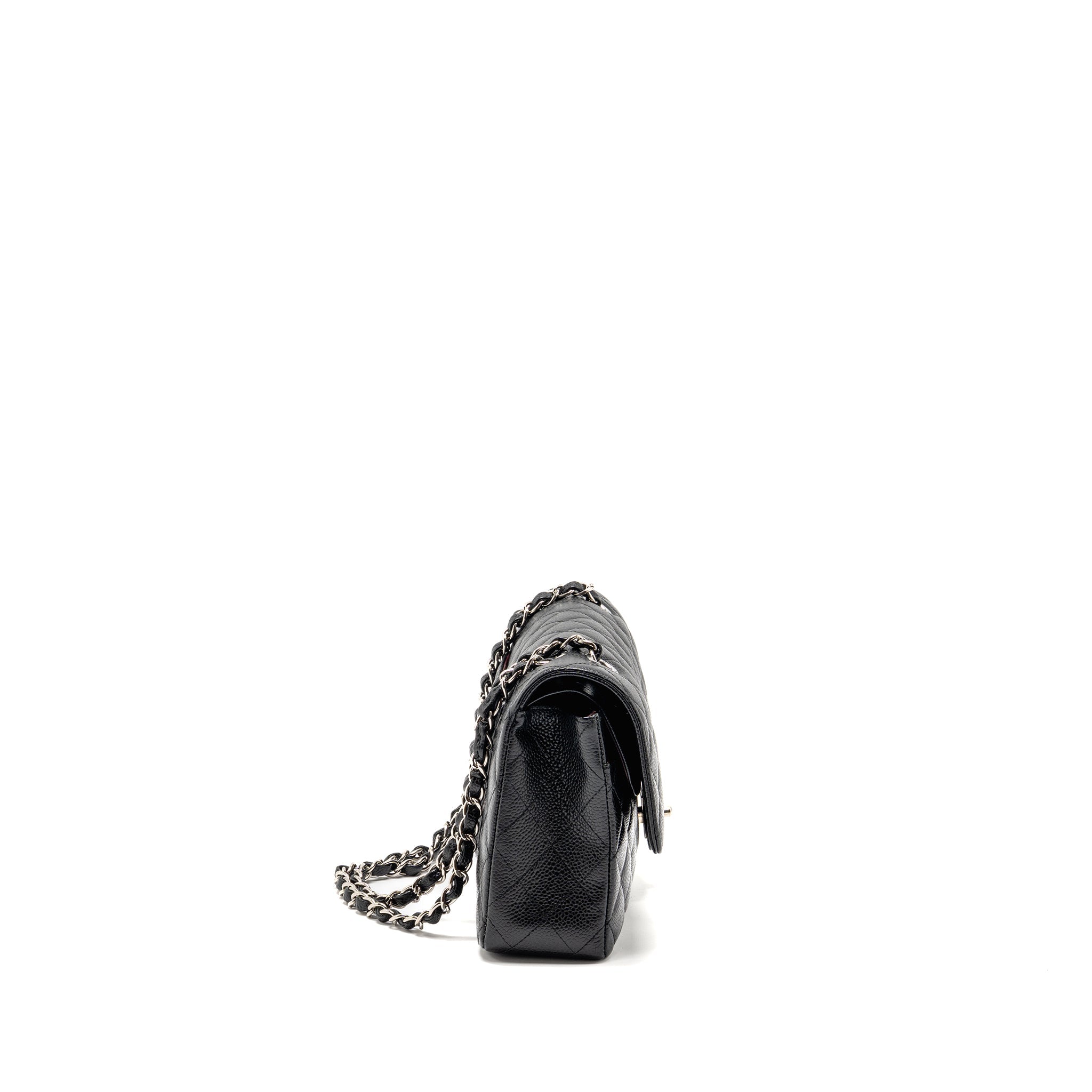 CHANEL MEDIUM CLASSIC DOUBLE FLAP BAG CAVIAR BLACK SHW