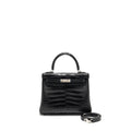 HERMES KELLY 25 MATT ALLIGATOR MISSISSIPPIENSIS BLACK SHW