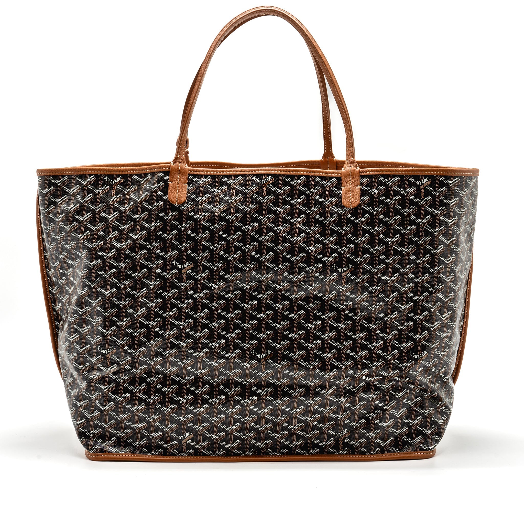 GOYARD ANJOU GM TOTE BAG GOYARDINE CANVAS BROWN/BLACK SHW