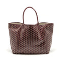 GOYARD SAINT LOUIS GM TOTE BAG GOYARDINE CANVAS/CALFSKIN BURGUNDY SHW