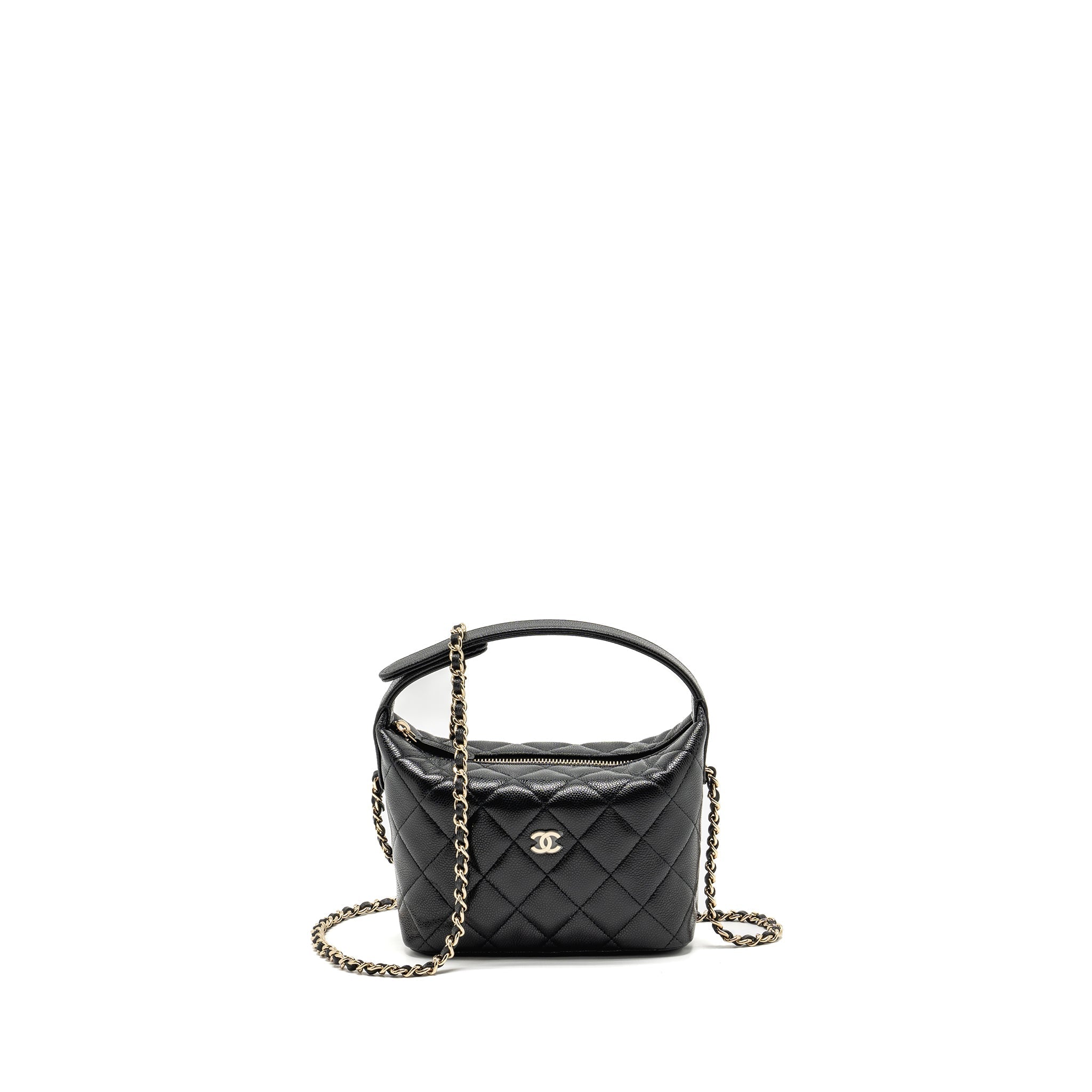 CHANEL 25C QUILTED HOBO BAG CAVIAR BLACK GHW (MICROCHIP)