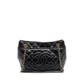 CHANEL QUILTED SHOULDER SHOPPING TOTE BAG CAVIAR BLACK GHW