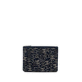 CHANEL DOUBLE SIDE ZIP POUCH/ZIP CLUTCH FABRIC BLACK RUTHENIUM HARDWARE