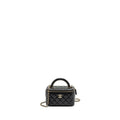 CHANEL TOP HANDLE LONG VANITY CASE LAMBSKIN BLACK LGHW (MICROCHIP)