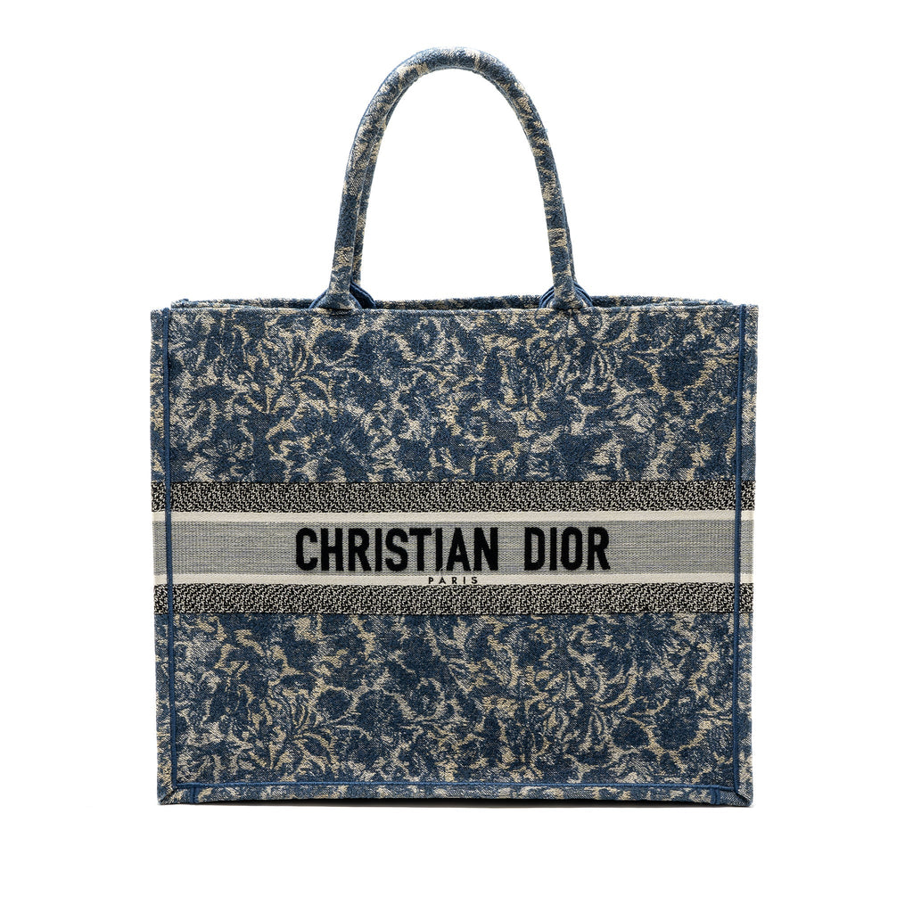 DIOR LARGE BOOK TOTE LIMITED PRINT CANVAS BLUE/ GREY/ MULTICOLOUR